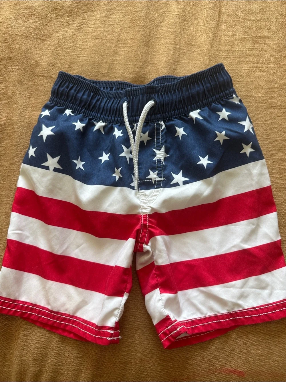 OshKosh B'gosh Boys' Stars & Stripes Swim Shorts - Navy, Red & White